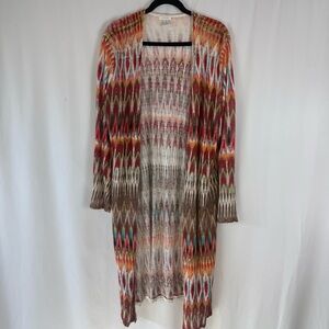 Chico's Size:3 Long Chevron Knit Tunic
Sweater Aztec Linen Rayon